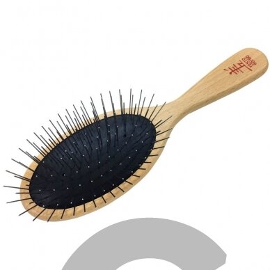 Yento 60-60 Pin Brush 22,5cm - medinis minkštas šepetys su 22 mm ilgio metalinėmis adatomis ir patogia rankena