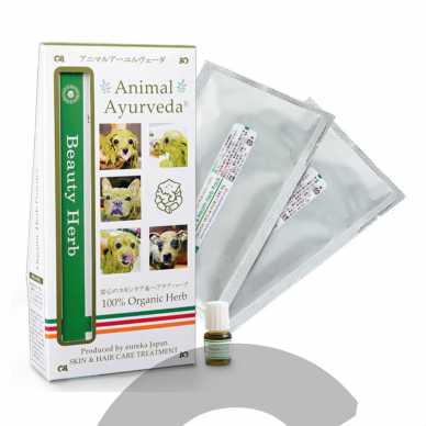 Animal Ayurveda Beauty & Health Herb pradinė pakuotė 60g + 5g - natūrali kaukė šunims ir katėms, valo, suteikia kailiui ir odai žvilgesio ir būklės