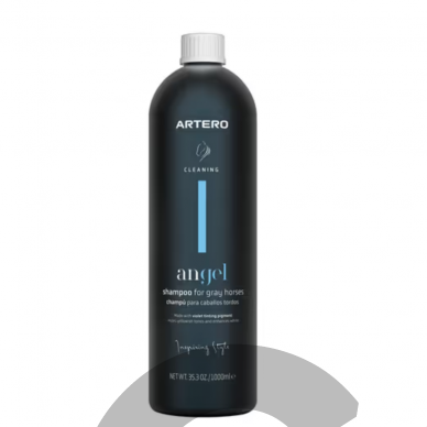 Artero Angel Shampoo For Gray And White Horses 1L- šampūnas pilkiems ir baltiems žirgams su violetiniais pigmentais