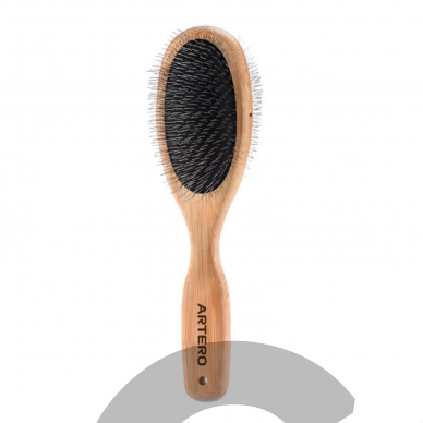 Artero Nature Double Slicker Pin Brush - dvipusis bambukinis šepetys pudeliams