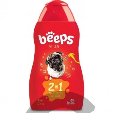 BEEPS Pet Care 2 в 1 Шампунь с овсянкой, 502 мл - šampunas su avižomis