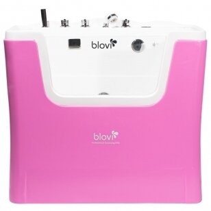 "Blovi Professional Grooming SPA" 120x73x95 cm - ozono vonia su "Milky SPA Micro Bubble" technologija ir hidromasažu, rožinės ir baltos spalvos