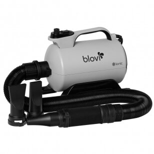 "Blovi Snow Alaska Dryer 2800W" - stalinis džiovintuvas su jonizacija, bepakopiu oro srauto reguliavimu ir dviejų pakopų temperatūros reguliavimu. Pilkos spalvos