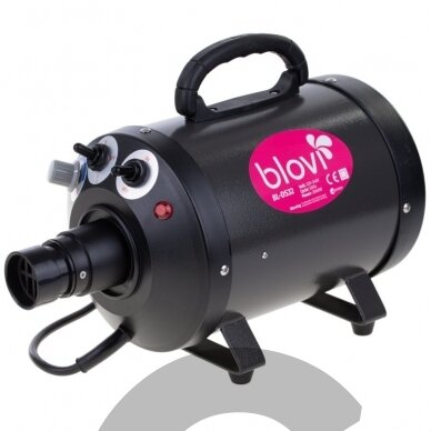 "Blovi Beep Black Blaster 2000W" - stalinis džiovintuvas su tolygiai reguliuojamu oro srautu ir 2 pakopų šilumos reguliavimu, 60 l/s. 1