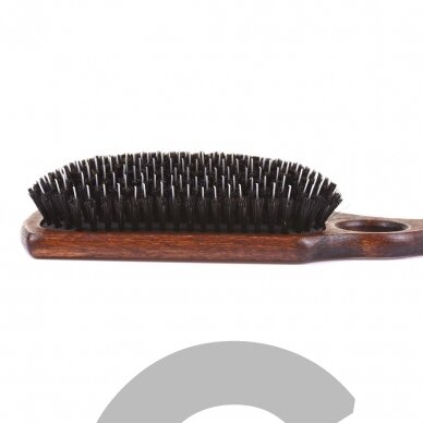 Blovi Brown Wood Brush 26cm - extra duża, drewniana szczotka z włosiem naturalnym, rozczesywaczem i otworem na palec, dla ras długowłosych 3