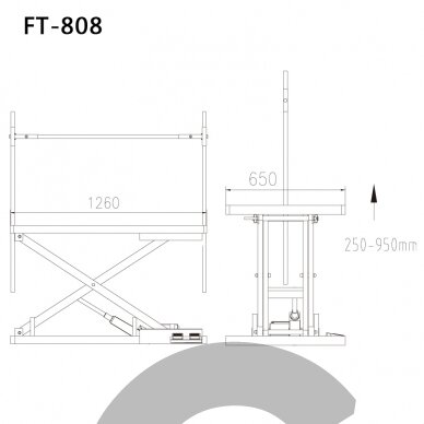 Callisto Pro Stalas su elektriniu pakėlimu, 125cm x 65cm 1