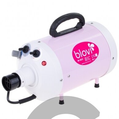 "Blovi Pink Lady Blaster 2000W" - patogus stalinis džiovintuvas su tolygiai reguliuojamu pūtimu, rožinės spalvos, 60 l/s. 2