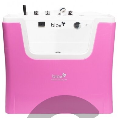 "Blovi Professional Grooming SPA" 120x73x95 cm - ozono vonia su "Milky SPA Micro Bubble" technologija ir hidromasažu, rožinės ir baltos spalvos