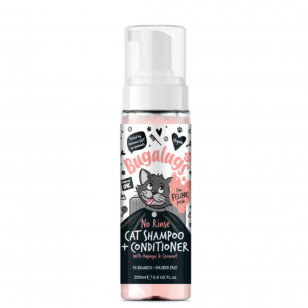 Bugalugs Papaya & Coconut 2in1 No Rinse Cat Shampoo 200ml - nenuplaunamas kačių šampūnas ir kondicionierius