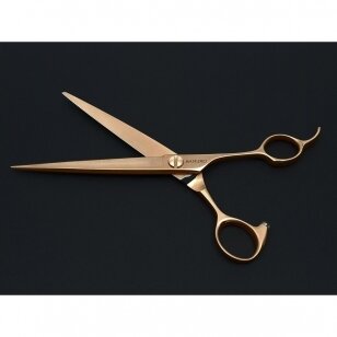 SAMURO Rose Gold scissors straight wider blade 7.5 - Tiesios žirklės gyvūnams platesnė geležtė  440C