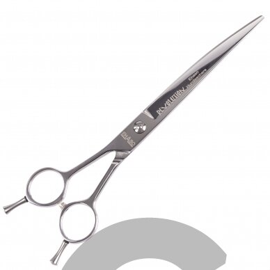 „Ehaso Revolution Professional Lefty Curved Scissors“ - profesionalios išlenktos žirklės, pagamintos iš aukščiausios kokybės kieto japoniško plieno, kairiarankiams.