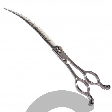 „Ehaso Revolution Super Curve Scissor 8“- profesionalios ypač išlenktos žirklės (30 ° kampu), pagamintos iš aukščiausios kokybės kieto japoniško plieno.