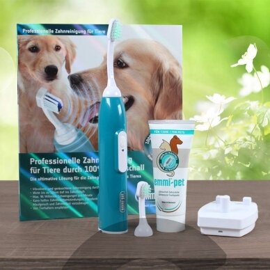 Emmi-Pet Basic Set - profesionalus ultragarsinis dantų šepetėlis gyvūnų dantų akmenims šalinti 1