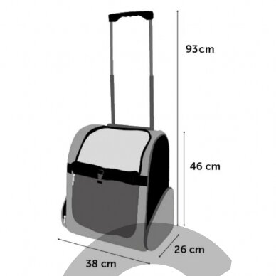 "Flamingo Tirza Trolley" - vežimėlis ant ratukų šunims ir katėms, iki 8 kg, 38x26x40/93 cm 1