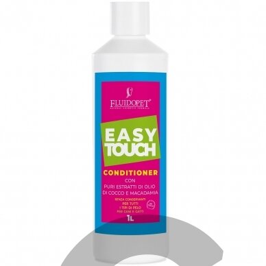 "FluidoPet Easy Touch Conditioner" - profesionalus, aukštos kokybės kailį minkštinantis kondicionierius šunims ir katėms su makadamijų ir kokosų aliejumi - talpa: 1 l