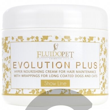 FluidoPet Evolution Plus Mask - išskirtinė, profesionali, giliai maitinanti ir drėkinanti kaukė ilgaplaukėms veislėms su hialurono rūgštimi, keratinu 250ml.