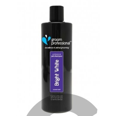 Groom Professional Bright White Shampoo - šampūnas baltam ir šviesiam kailiui 450ml.