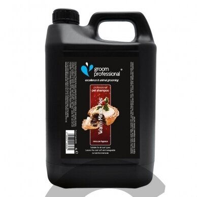 Groom Professional Warm Mince Pies Shampoo 4l - šampūnas su razinų, cinamono aromatu ir brendžio kvapu. Talpa: 4L