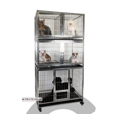 Groom-X Waiting Kennel Stainless 110 x 216 x 64 cm – Groom-X narvų komplektas iš nerūdijančio plieno