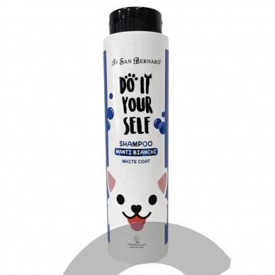 Iv San Bernard Do It Yourself White Coat Shampoo, 300 ml - šampūnas baltam kailiui, šalinantis gelsvas dėmes