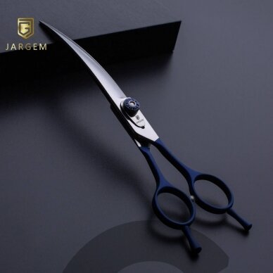 Jargem Blue Curved Scissors – dekoratyviniu varžtu išlenktos priežiūros žirklės, tamsiai mėlynos – Dydis: 7,5 "