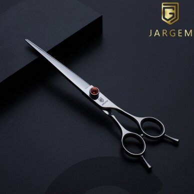 Jargem Straight Scissors - priežiūros žirklės su ilgais ašmenimis, simetriška rankena ir dekoratyviniu varžtu - Dydis: 7"