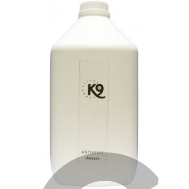 K9 Whiteness Shampoo - alavijų šampūnas baltam ir šviesiam kailiui, koncentratas 1:10 - 2,7L