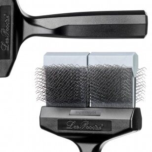 "Les Poochs Silver Finishing Double Brush" - kietas, lankstus šepetys pudeliams apdailos darbams 9 cm