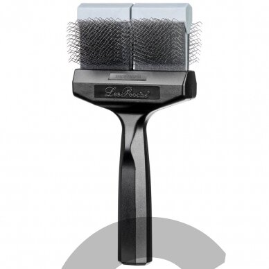 Les Poochs Silver Finishing Double Brush - жесткая, гибкая щетка для пуделей для отделки 9 см