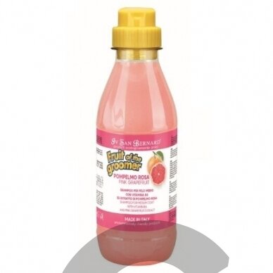 Iv San Bernard Fruit of the Groomer Pink Grapefruit Shampoo - Rožinis greipfrutų šampūnas pusilgiams plaukams, skirtas šunims ir katėms, koncentratas 1:3 1