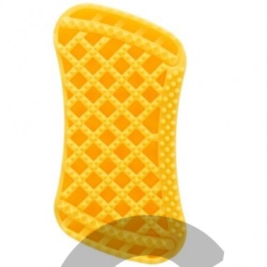 Pet+Me Medium Silicone Brush Yellow - silikoninis šepetys šunims ir katems su trumpais ir tankiais, ilgais ir šilkiniais arba šiurkščiavilniais plaukais 3