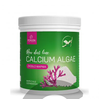 "Pokusa Raw Diet Calcium Algae" 450g - iš raudonųjų dumblių gaunamas kalcis, padedantis kaulams, raumenims ir dantims