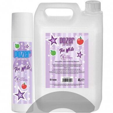 Pozer Too White Shampoo - Šampūnas, kuris paryškina natūralią kailio spalvą, koncentratas 1:12 - 300ml.