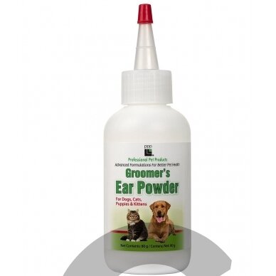 PPP Groomer's Ear Powder - pudra skirta ausų plaukelių priežiūrai ir šalinimui 80g