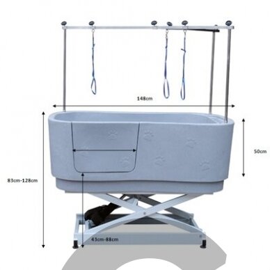 "Blovi" elektrinė vonia šunims - didelė ir tvirta groomerio vonia su elektriniu keltuvu ir dvipuse strėle 2