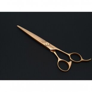 SAMURO Rose Gold scissors straight wider blade 7.5 - Tiesios žirklės gyvūnams platesnė geležtė  440C