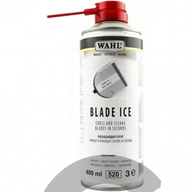 "Wahl Blade Ice Spray 4in1": skirtas galvutėms aušinti, valyti, tepti ir apsaugoti-400 ml