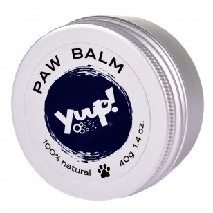 Yuup! Paw Balm 40g - natūralus vaškas gyvūnų letenoms prižiūrėti su taukmedžio sviestu ir simondsijų aliejumi